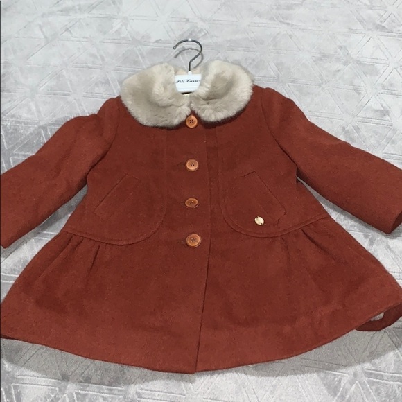 GIRLS Brown Wool Blend Coat - Picture 5 of 6